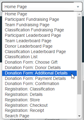 Navigation drop-down with Donation Form Additional Details step highlighted.png