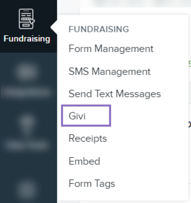 Fundraising nav item with menu and box around Givi.png