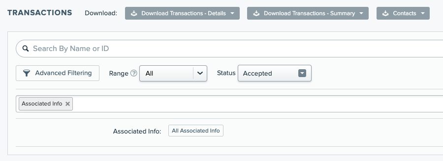Associated Info filter in Transactions report.png