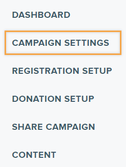 Campaign Settings navigation link in Beta Donations.png