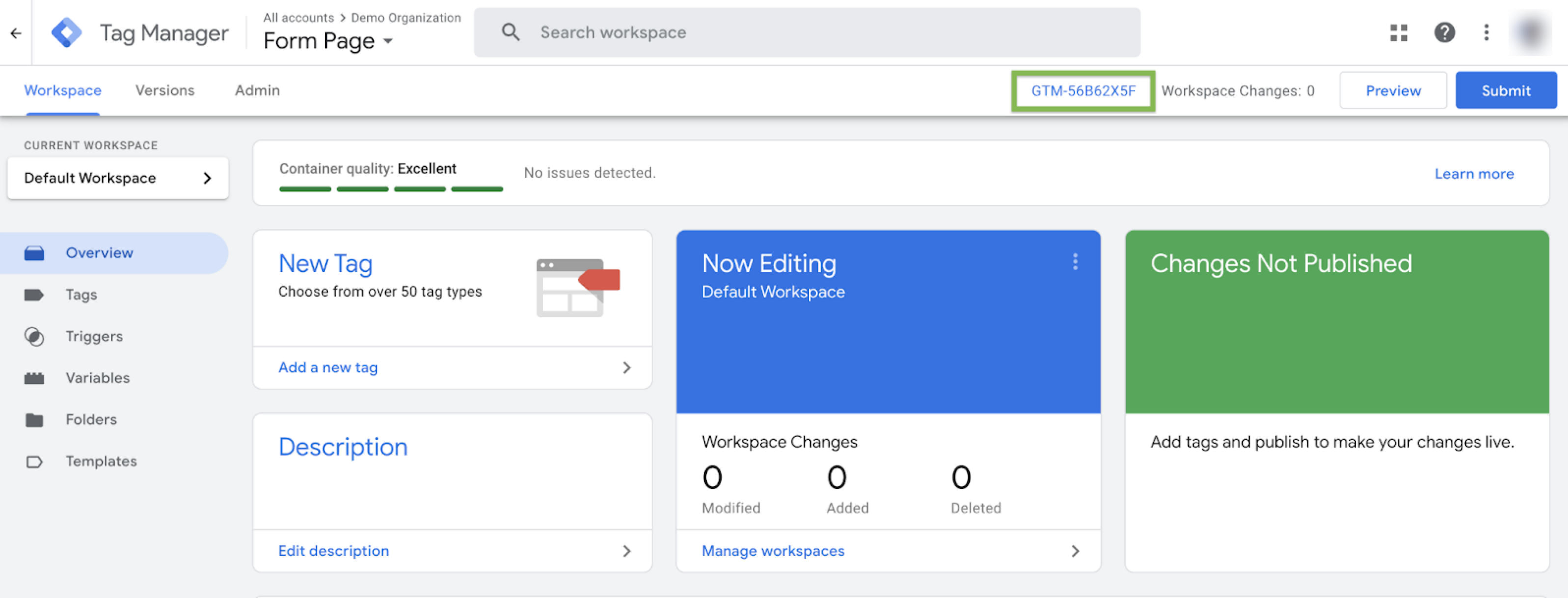 GTM workspace with box around Container ID.png