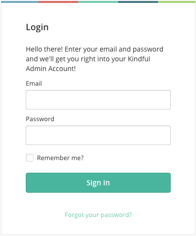 Kindful Login screen.png