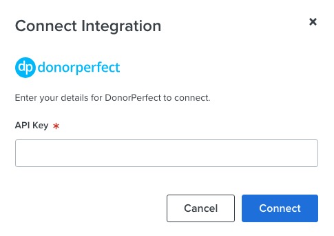 DonorPerfect Connect Integration modal.jpg