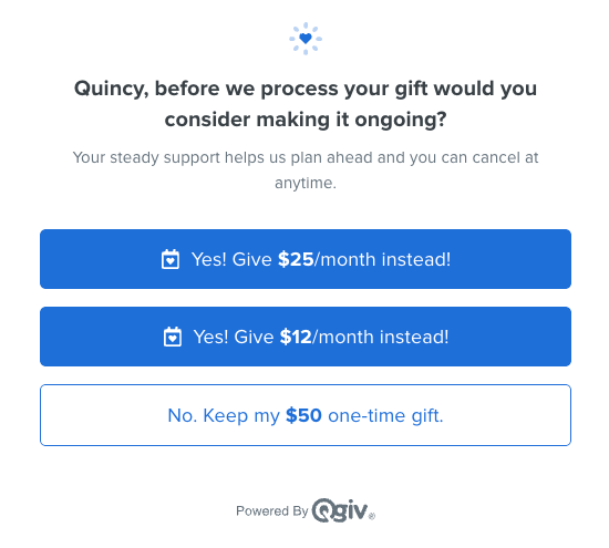 Recurring upgrade on P2P donation form.png