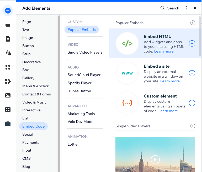 Embed Code and Embed HTML buttons.png