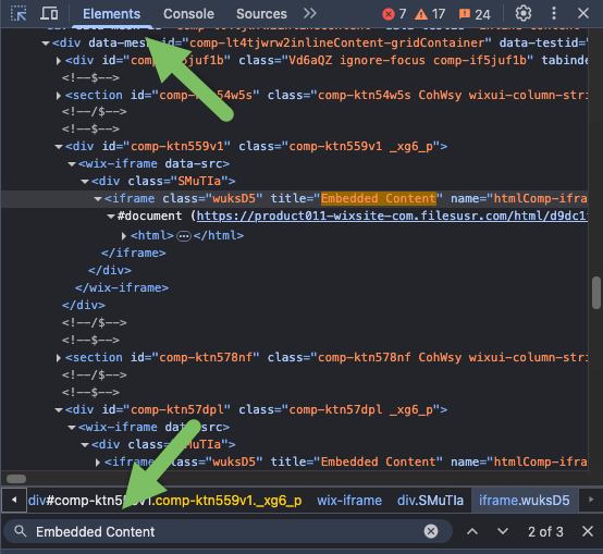 Elements tab and search bar.png