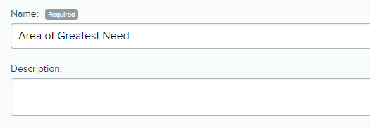 Two text boxes, one labeled Name and the other labeled Description