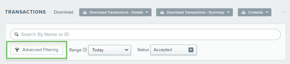 Transactions_report_search_and_filter_bar_with_box_around_Advanced_Filtering_button.png