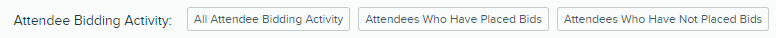 Attendee Bidding Activity filter options
